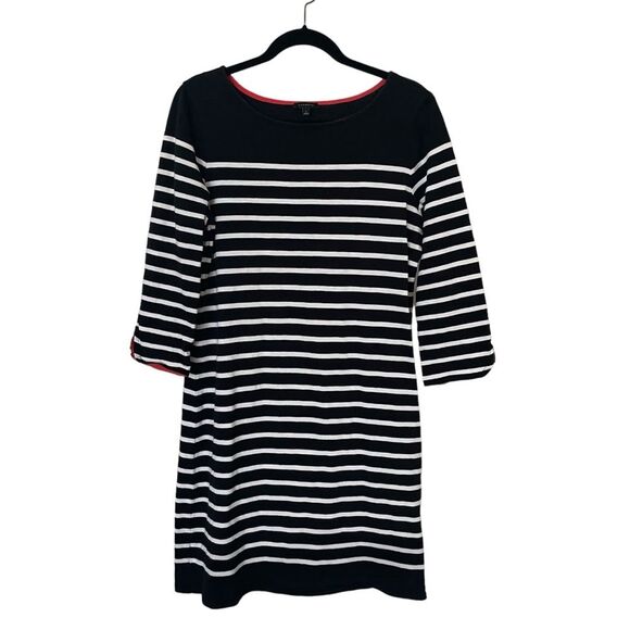 Talbots Navy Striped Nautical Cotton Dress Women's Size Large - Picture 2 of 6